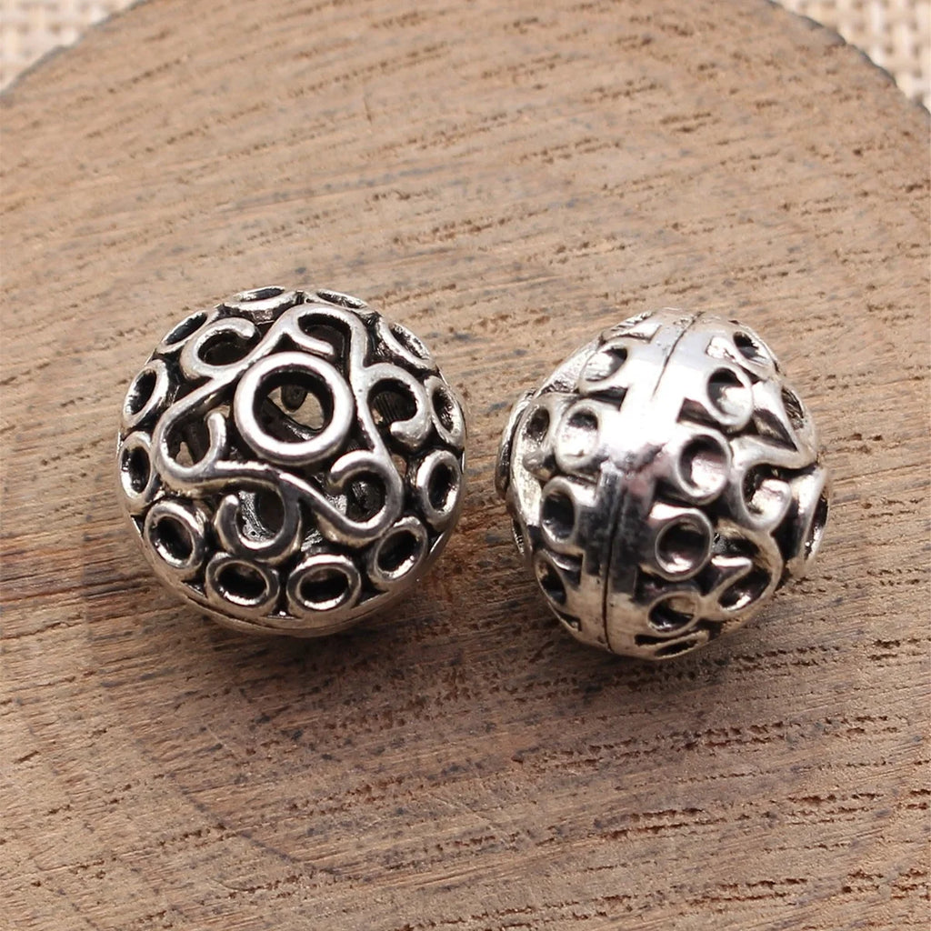 16x16x15mm 3.6g Multicolor Zinc Alloy Openwork Round Ball Loose Metal Hollow Beads for DIY Bracelet Jewelry Making