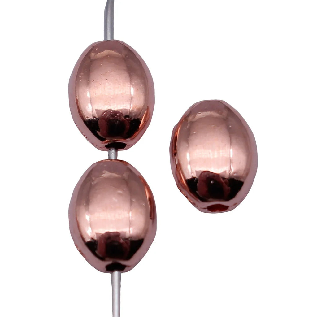 7.7x5.9x3.8mm 0.6g Rose Gold Zinc Alloy Oval Flat Spacer Round Beads for DIY Bracelet and Necklace Making