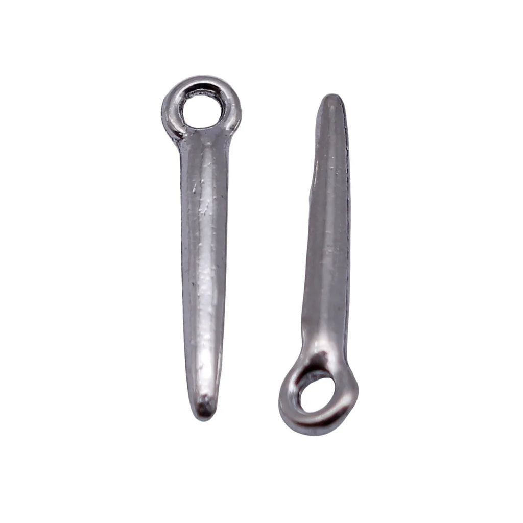 16x3.5x1.9mm 0.22g Antique Silver Zinc Alloy Awl Spike Charm Pendant for DIY Punk Jewelry Making