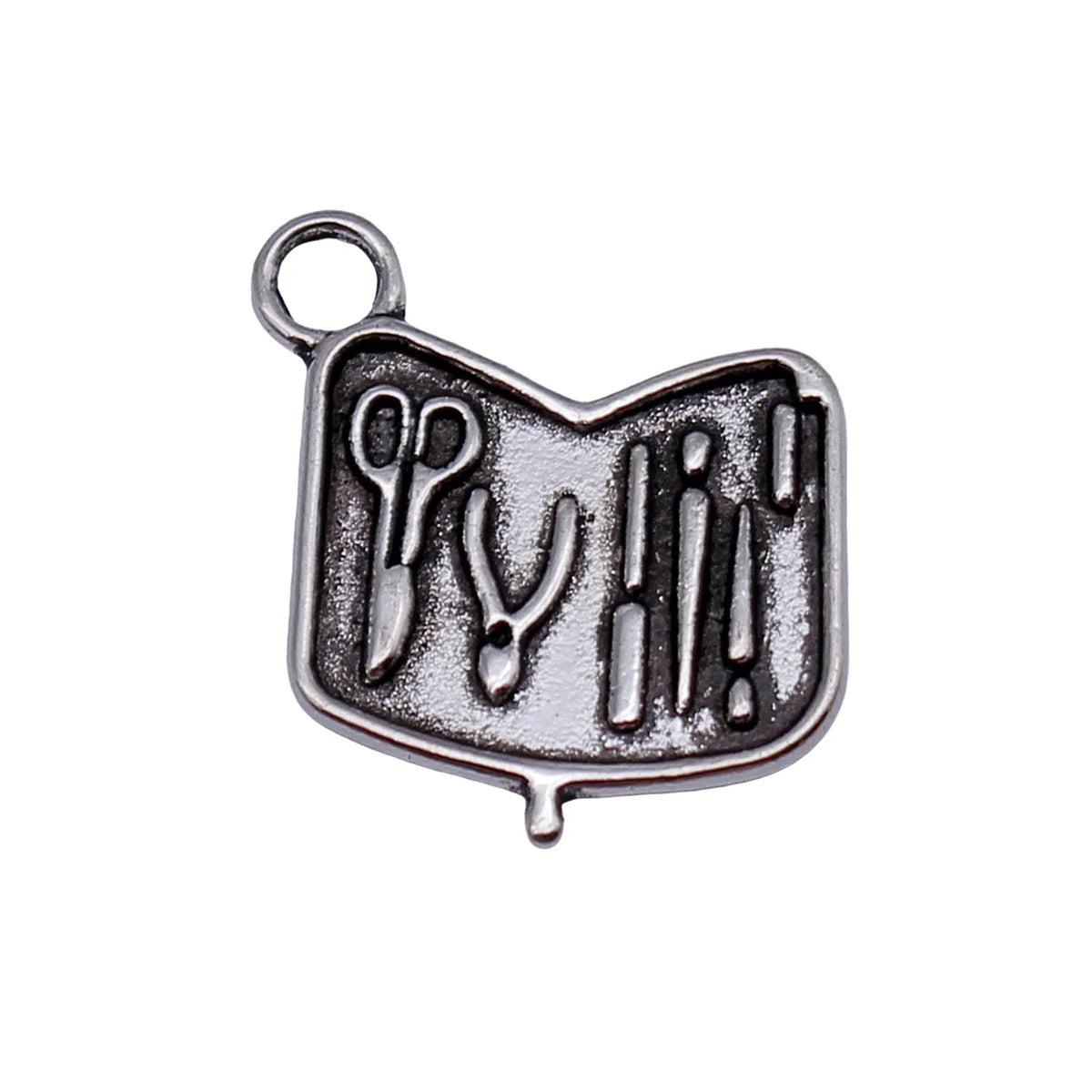 18x16mm 1g Antique Silver Zinc Alloy Manicure Tools Charm Pendant for DIY Bracelet Making