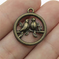 23x20mm 2.1g Antique Bronze Zinc Alloy Pair Birds Charm Pendant for DIY Necklace Bracelet Jewelry