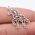33x16mm 1.3g Antique Silver Zinc Alloy Hollow Unicorn Charm Pendant for DIY Bracelet Necklace
