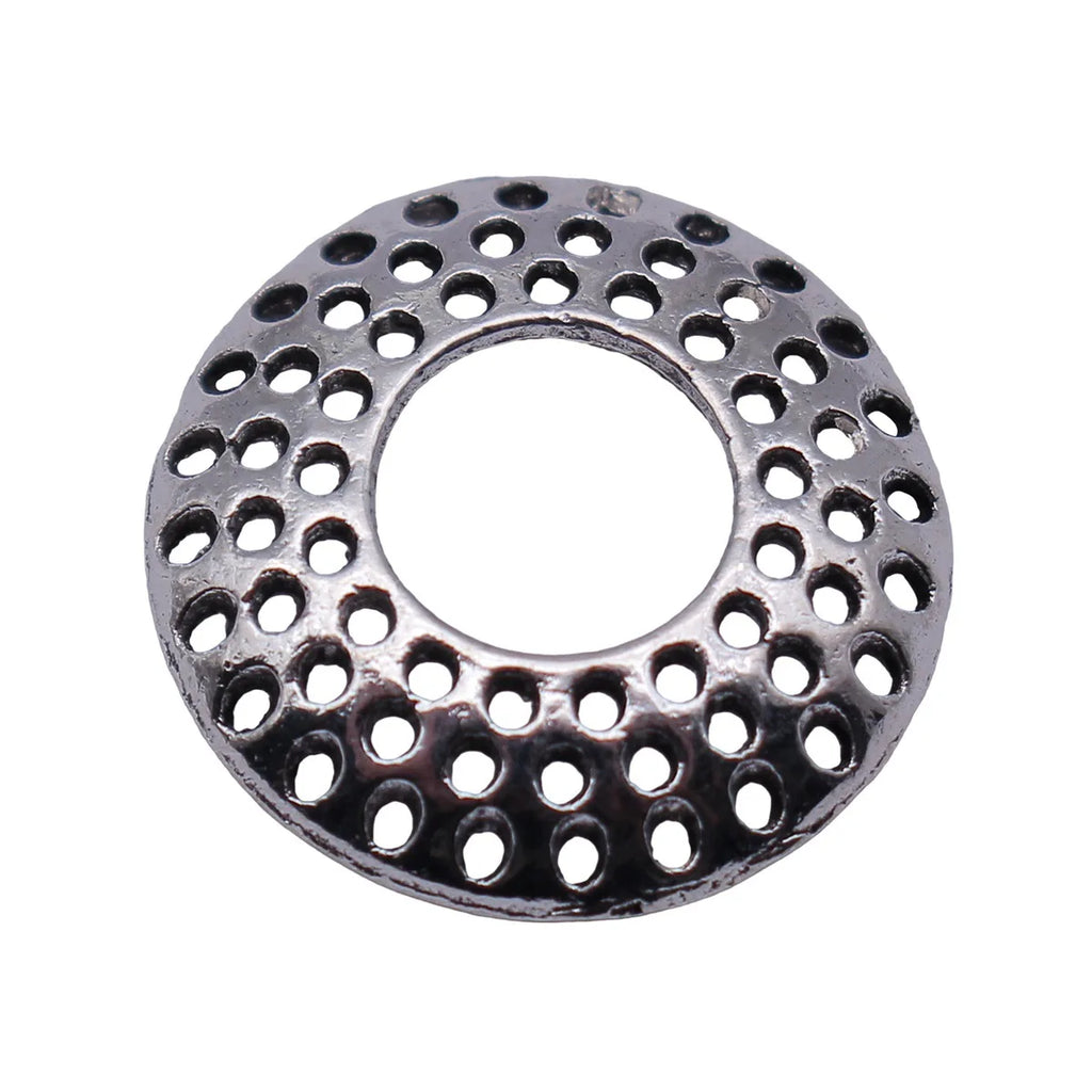18x18x3.3mm 1g Antique Silver Zinc Alloy Pitted Flower Bead Cap Jewelry Findings for DIY Pendant Making