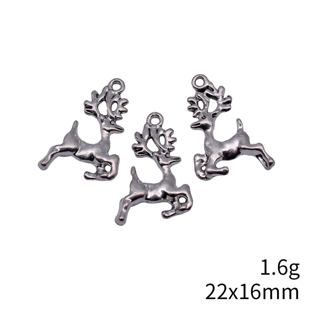 22x16mm 1.6g Antique Silver Zinc Alloy Deer Charm Pendant for DIY Necklace and Bracelet Jewelry