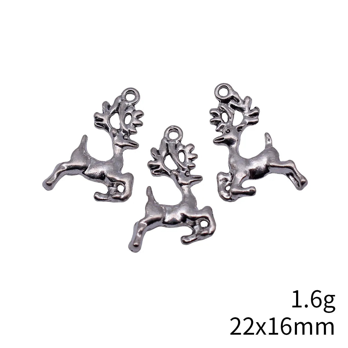 22x16mm 1.6g Antique Silver Zinc Alloy Deer Charm Pendant for DIY Necklace and Bracelet Jewelry