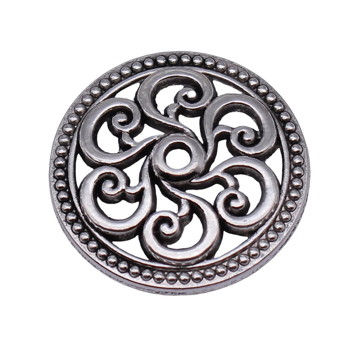 25x25mm 3.2g Antique Silver Zinc Alloy Openwork Floral Round Disc Hollow Bead Caps for DIY Jewelry Findings