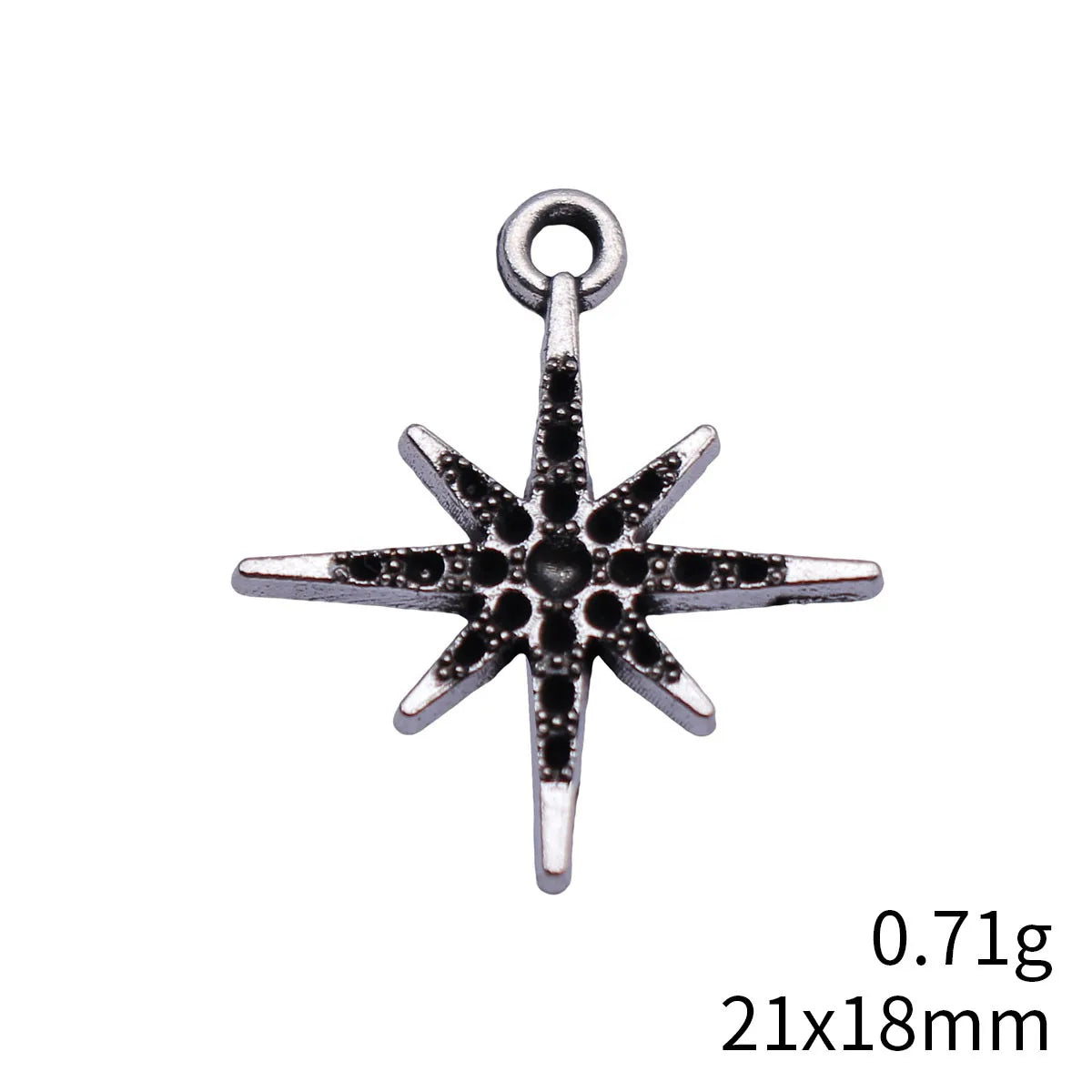 21x18mm 0.71g Antique Silver Zinc Alloy Radiating Starburst Charm Pendant for Necklace Making