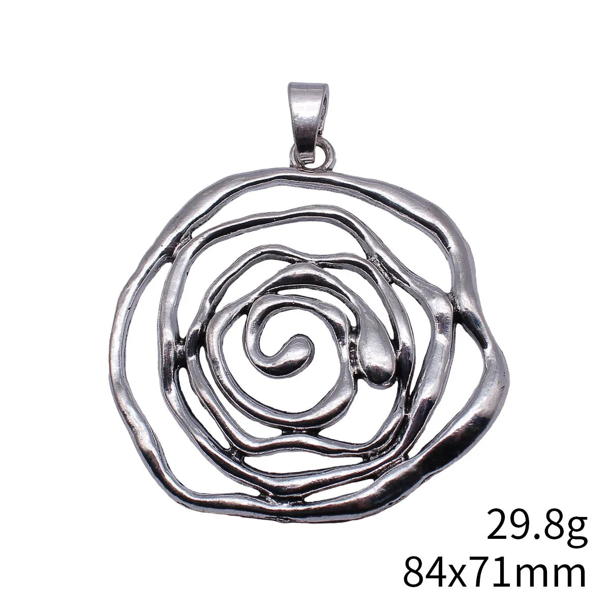 84x71mm 29.8g Antique Silver Zinc Alloy Hollow Flower Charm Pendant for DIY Necklace Making