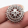 26x26x8mm 3g Antique Silver Zinc Alloy Hollow Flower Bead Cap Jewelry Findings for DIY Bead Crafts