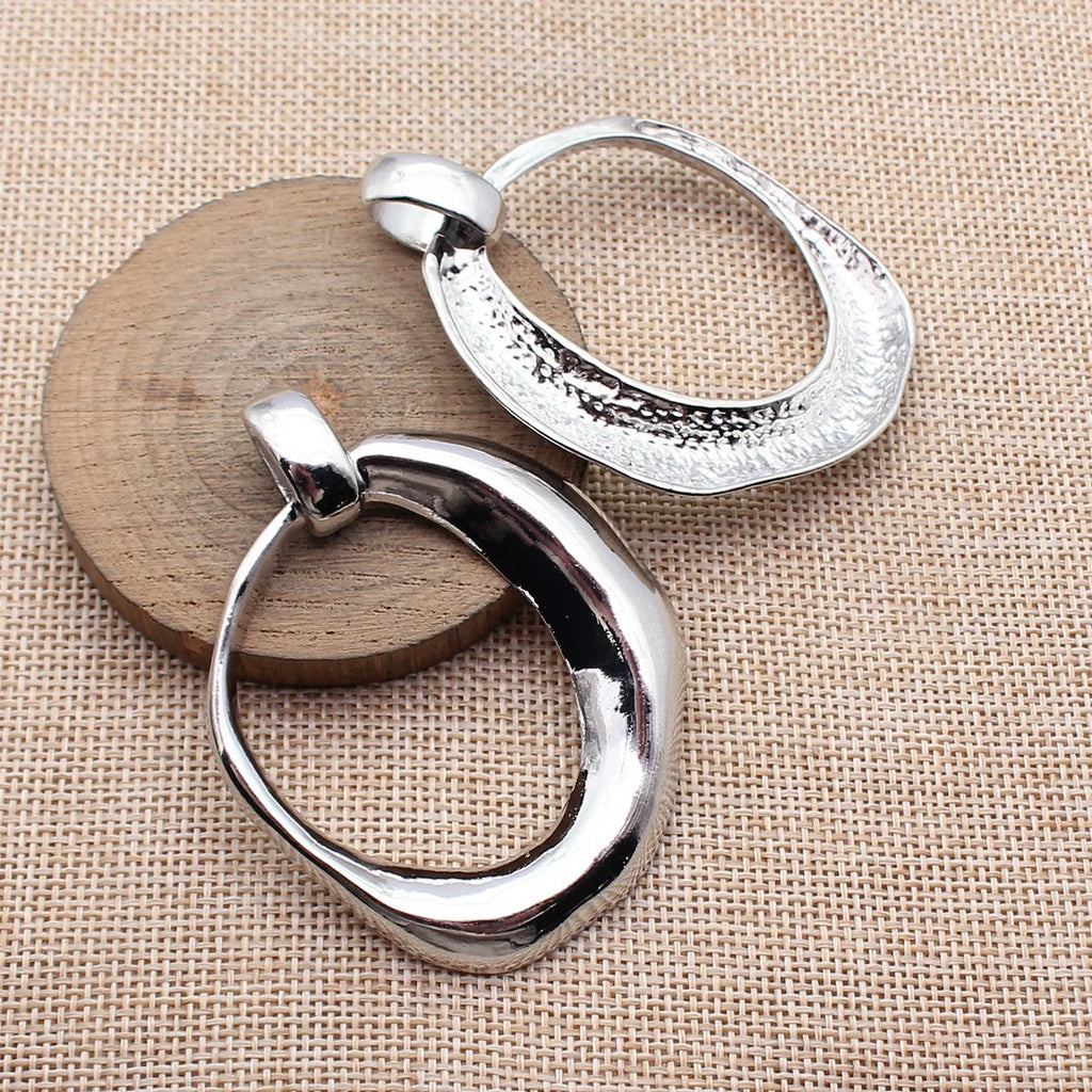 69x54mm 16.7g Multicolor Zinc Alloy Irregular Round Ring Charm Pendant for Necklace Jewelry Making