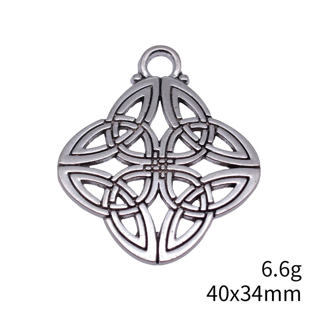 40x34mm 6.6g Multicolor Zinc Alloy Celtic Knot Charm Pendant for DIY Necklace Jewelry Making