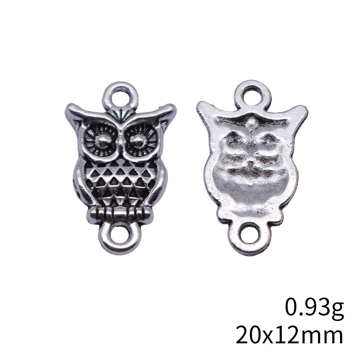 20x12mm 0.93g Antique Silver Zinc Alloy Owl Cat Connector Charm for DIY Bracelet Necklace Jewelry Making