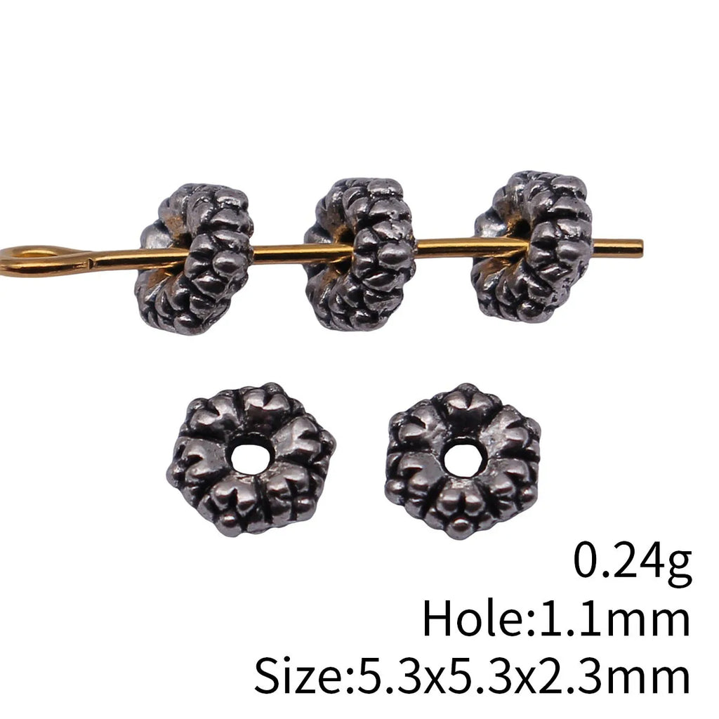 5.3x5.3x2.3mm 0.24g Multicolor Zinc Alloy Hexagon Spacer Beads for DIY Necklace Bracelet Jewelry Making