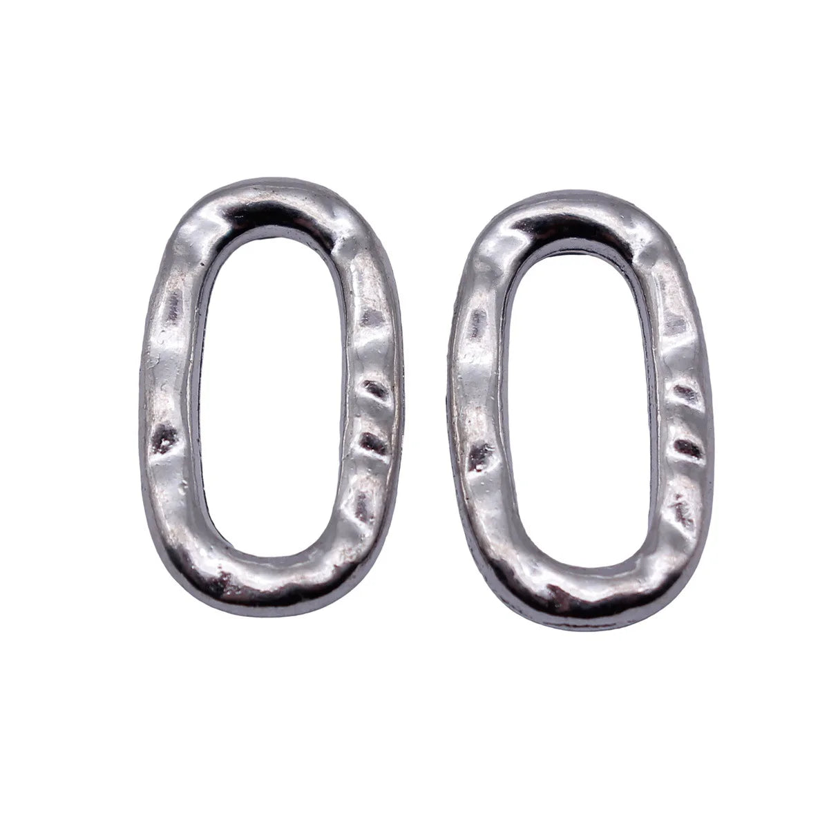 17x9.9mm 0.92g Antique Silver Zinc Alloy Hammered Oval Ring Connector Charm for DIY Bracelet Necklace