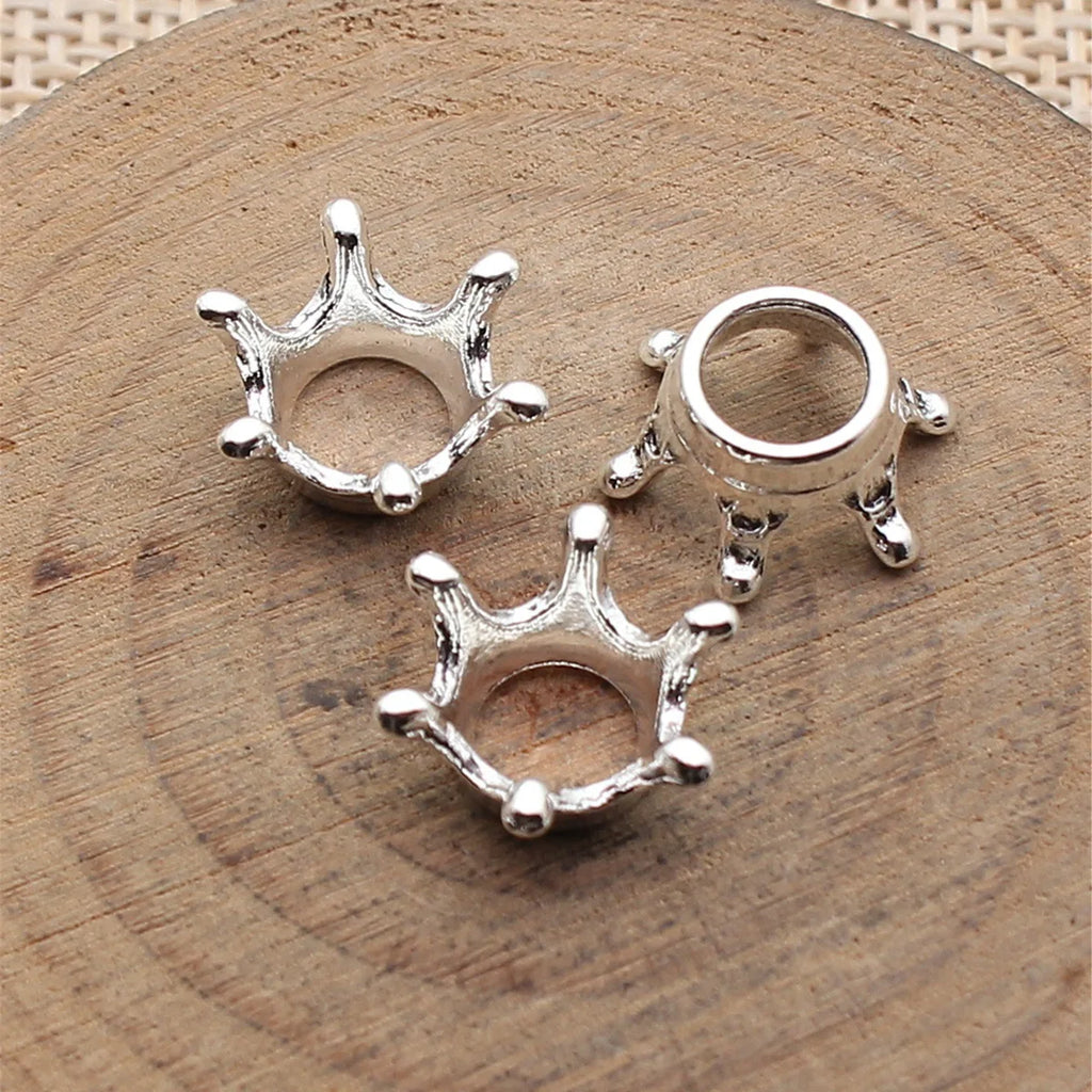13x6.2mm 0.83g Antique Silver Zinc Alloy Crown Charm Pendant for DIY Necklace and Bracelet Making