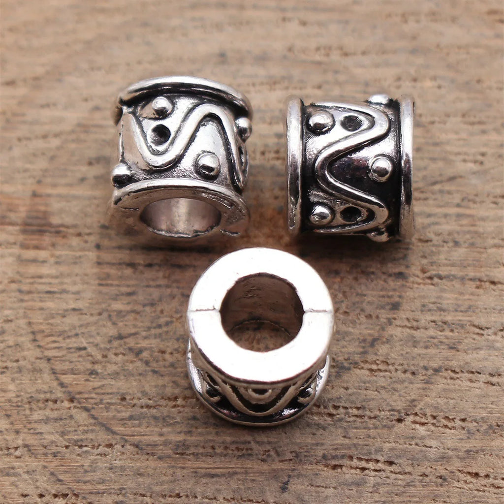 10x9.9x9.6mm 2.2g Antique Silver Zinc Alloy Wavy Line Spacer Beads for Bracelet Necklace Jewelry Making