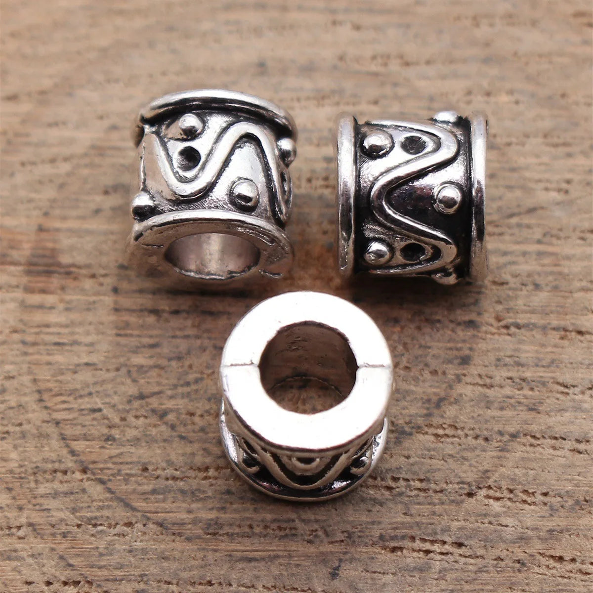 10x9.9x9.6mm 2.2g Antique Silver Zinc Alloy Wavy Line Spacer Beads for Bracelet Necklace Jewelry Making