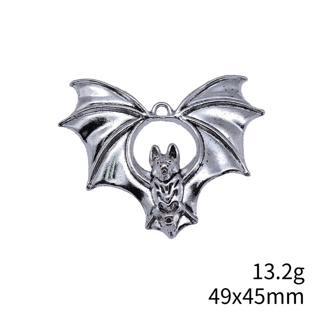 49x45mm 13.2g Antique Silver Zinc Alloy Bat Charm Pendant for DIY Necklace Bracelet Jewelry Making