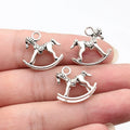 20x18mm 2.2g Antique Silver Zinc Alloy Rocking Horse Charm Pendant for DIY Bracelet Necklace Making