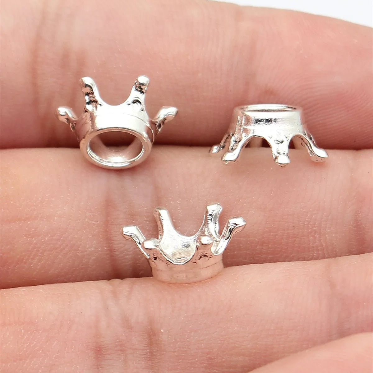 13x6.2mm 0.83g Antique Silver Zinc Alloy Crown Charm Pendant for DIY Necklace and Bracelet Making