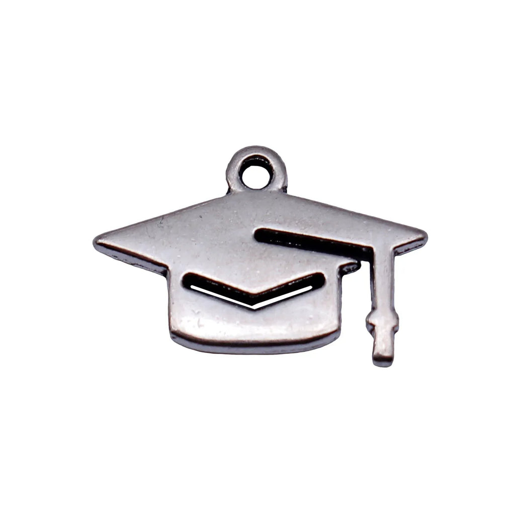 16x11mm 0.64g Antique Silver Zinc Alloy Graduation Cap Charm Pendant for DIY Necklace Bracelet Making