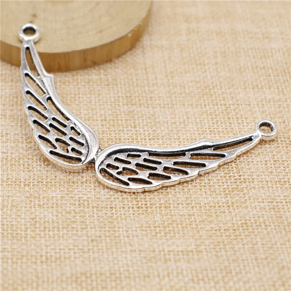 93x48mm 14.7g Antique Silver Zinc Alloy Angel Wing Charm Pendant for DIY Necklace Jewelry Making