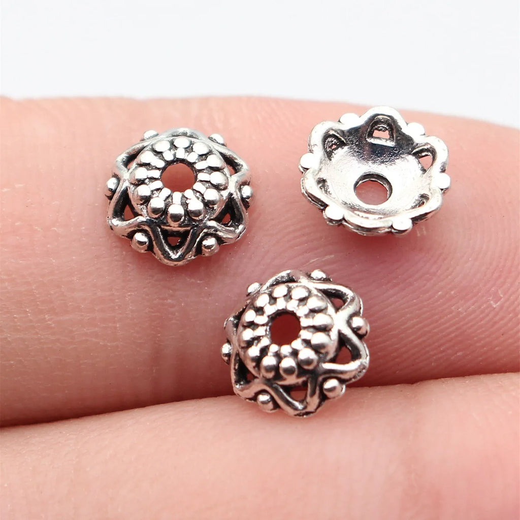 8x8x2.9mm 0.28g Multicolor Zinc Alloy Flower Bead Caps Spacer Findings for DIY Beaded Jewelry Making