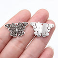 25x15mm 2.1g Antique Silver Zinc Alloy Butterfly Charm Pendant for DIY Necklace Bracelet Making