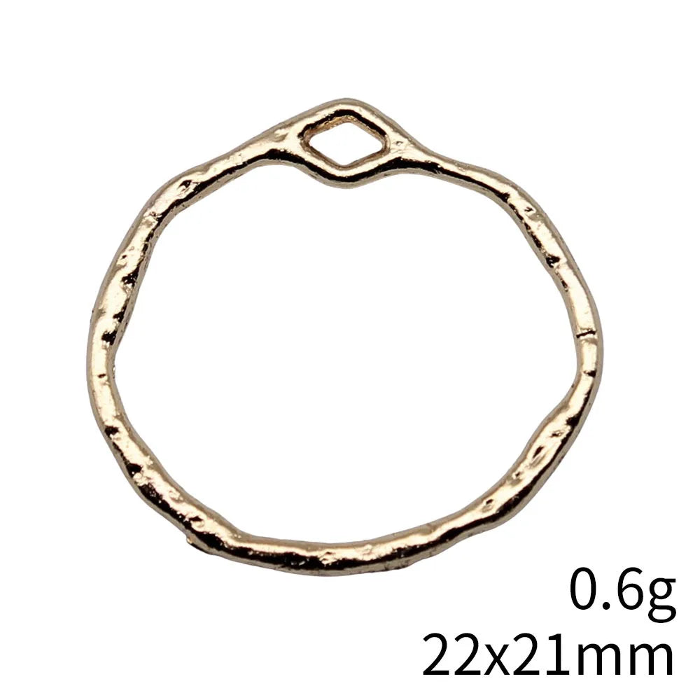 22x21mm 0.6g KC Gold Zinc Alloy Geometric Charm Pendant for Necklace and Earring Jewelry Making