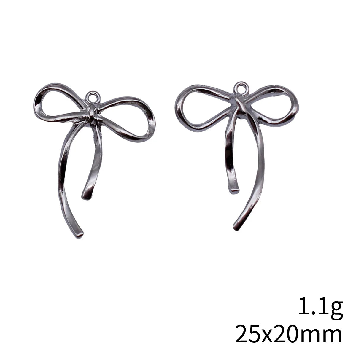 25x20mm 1.1g White K Finish Zinc Alloy Bow Butterfly charm pendant for DIY bracelet necklace jewelry making
