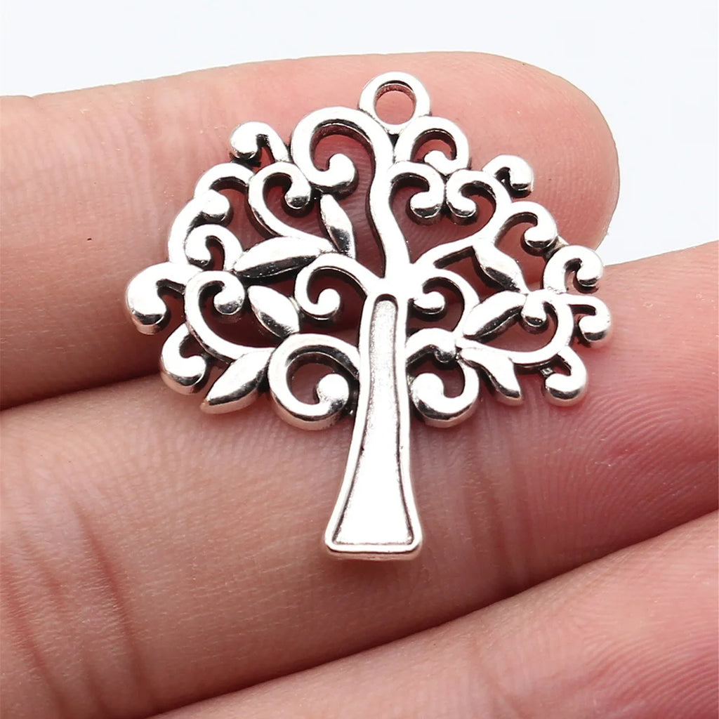 31x30mm 3.9g Multicolor Zinc Alloy Hollow Tree Charm Pendant for DIY Necklace Bracelet Jewelry Making