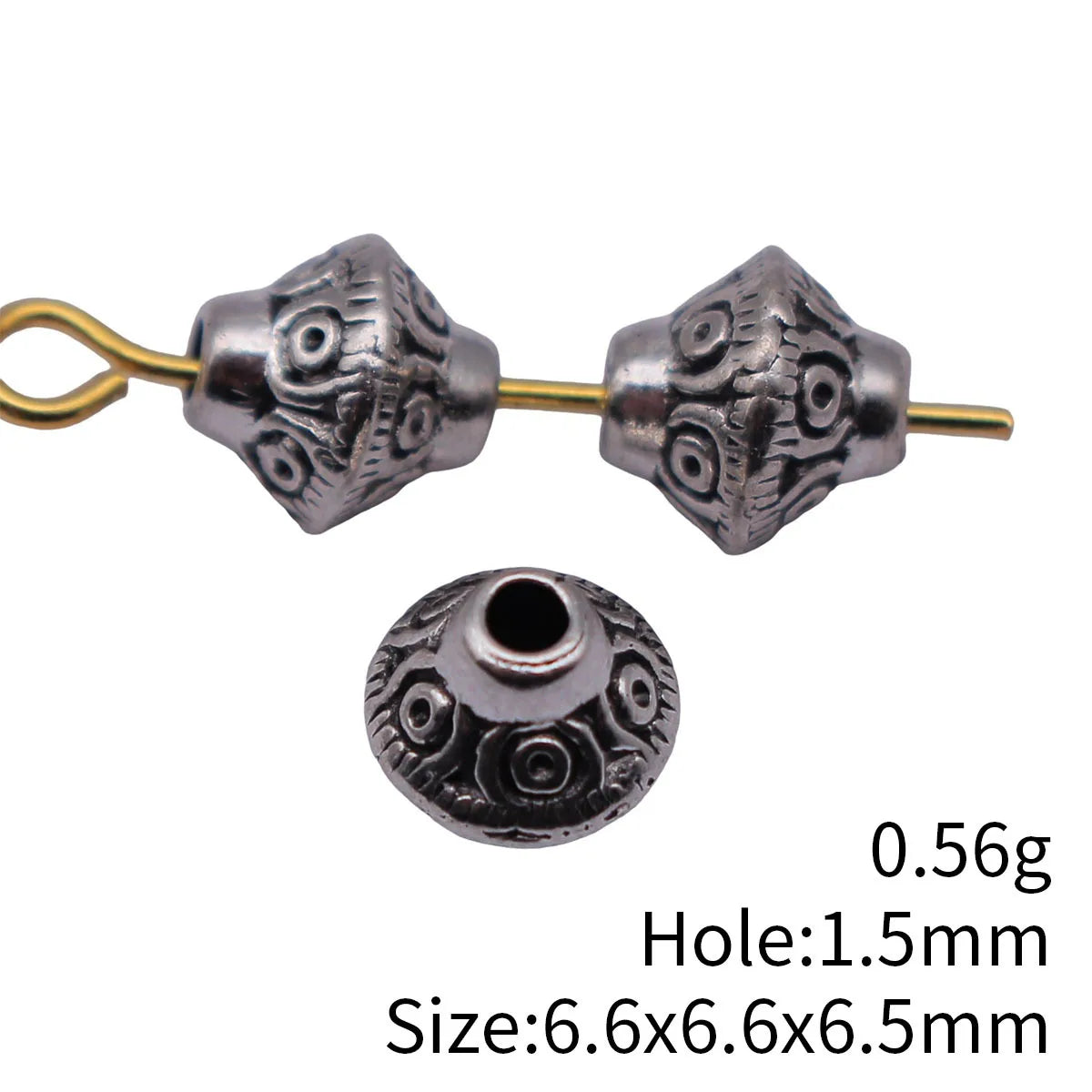 6.6x6.6x6.5mm 0.56g Multicolor Zinc Alloy Engraved Round spacer beads for DIY bracelet jewelry making