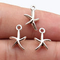 14x10mm 0.71g Antique Silver Zinc Alloy Starfish Charm Pendant for DIY Ocean Theme Jewelry Making