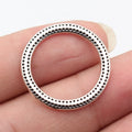 27x27mm 1.8g Multi Finish Zinc Alloy Pitted Round Ring Connector Charm for DIY Jewelry Making
