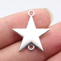 26x24mm 2.8g Antique Silver Tone Zinc Alloy Five-Point Star Connector Charm for DIY Bracelet Making