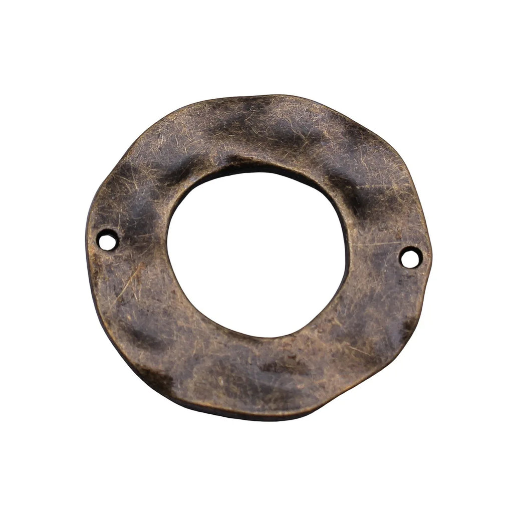 39x39mm 9.9g Antique Bronze Zinc Alloy Hammered Round Ring Connector Charm for DIY Jewelry Making