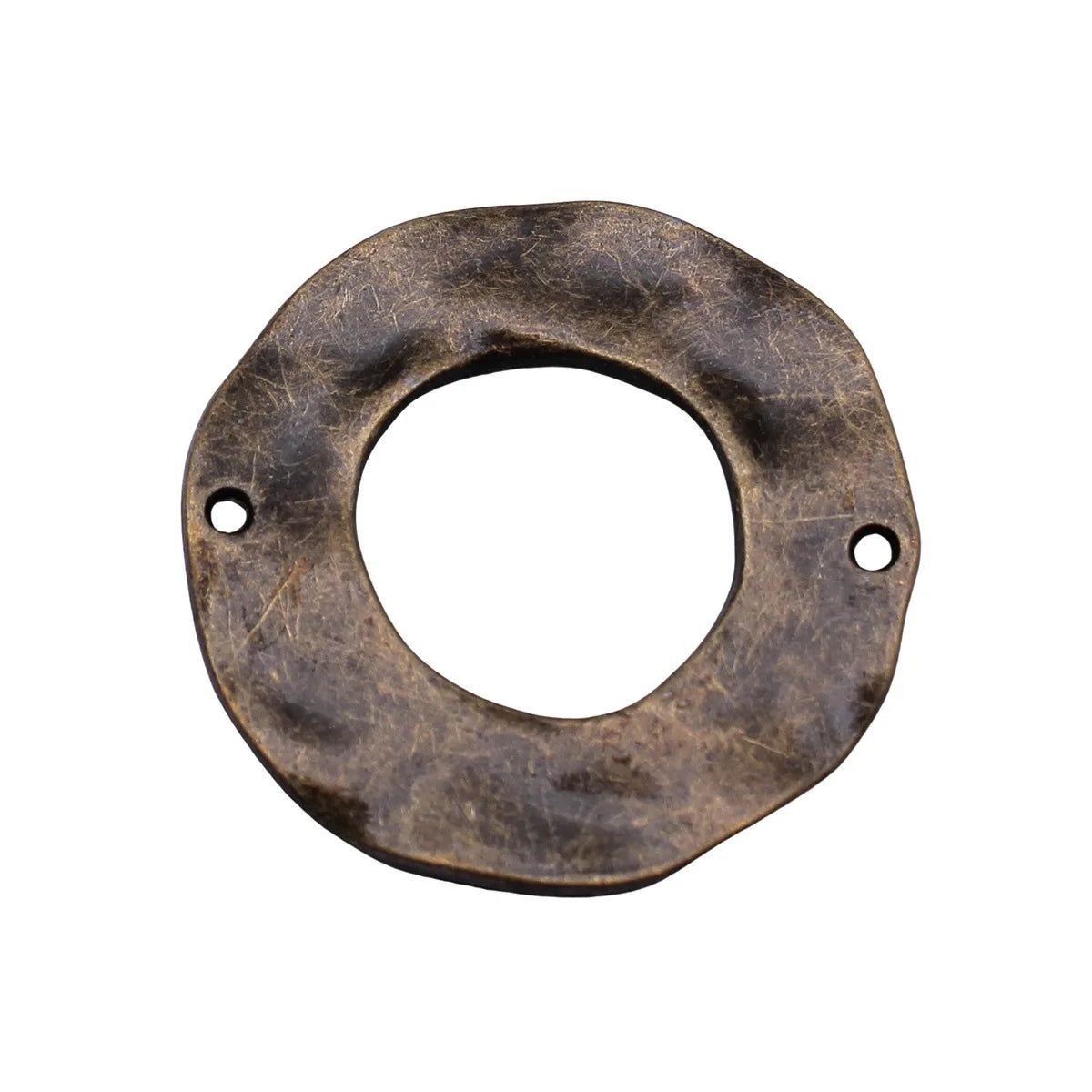 39x39mm 9.9g Antique Bronze Zinc Alloy Hammered Round Ring Connector Charm for DIY Jewelry Making