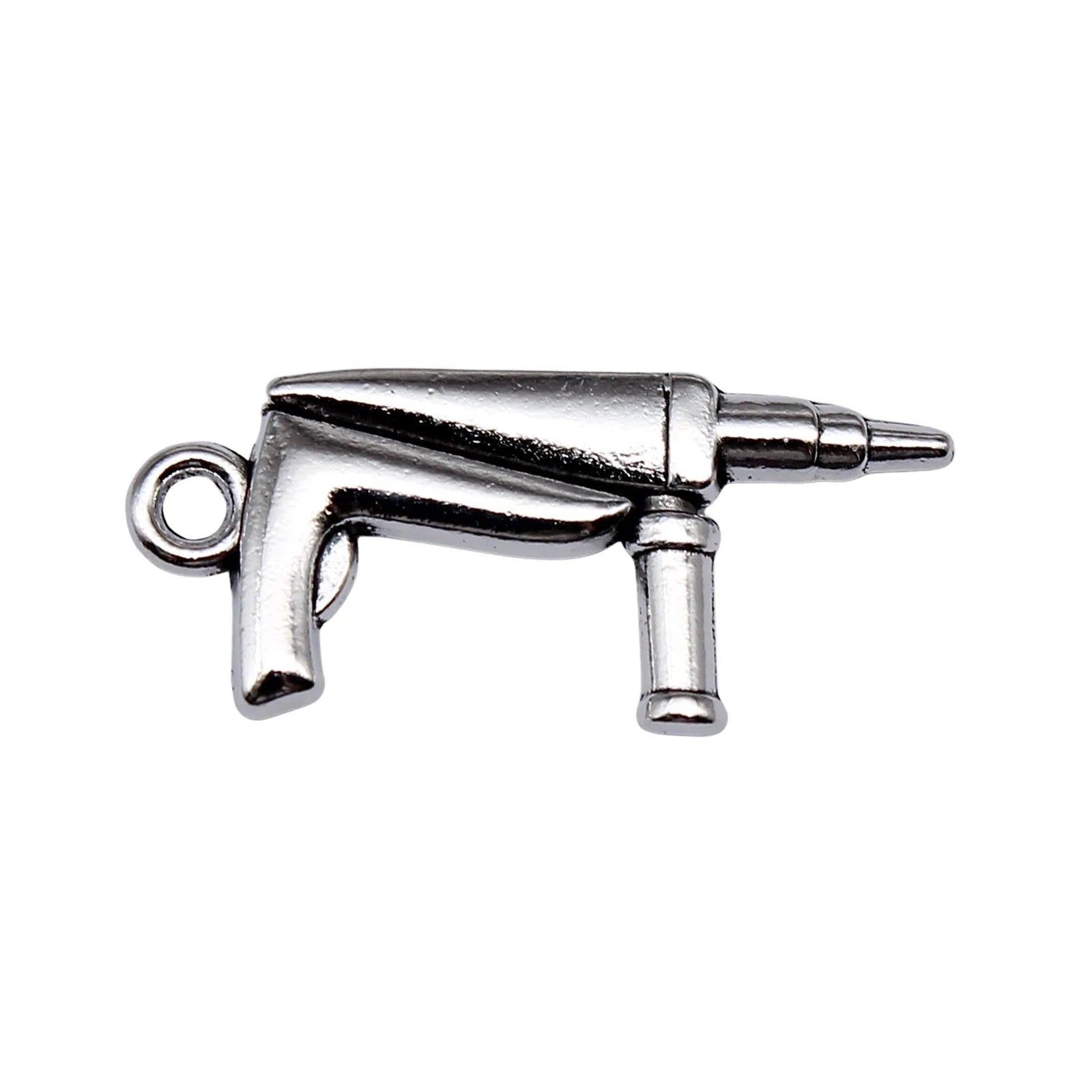 27x12mm 2.1g Antique Silver Zinc Alloy Impact Drill Charm Pendant for DIY Jewelry Making