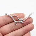 65x24mm 6.3g Antique Silver Zinc Alloy Tree Branch Bird Connector Charm for DIY Necklace Jewelry