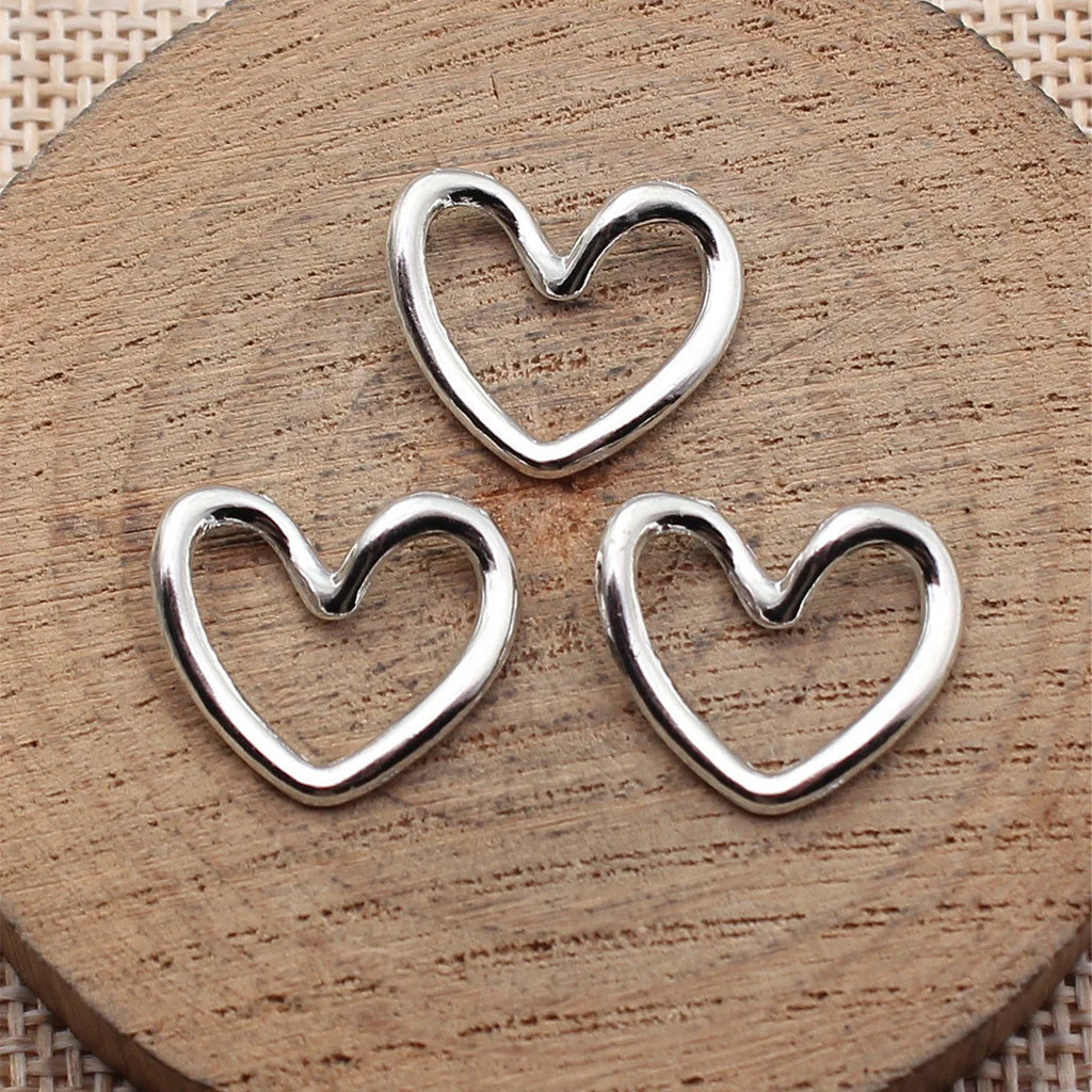 17x15mm 0.7g Multicolor Zinc Alloy Twisted Hollow Heart charm pendant for DIY jewelry making
