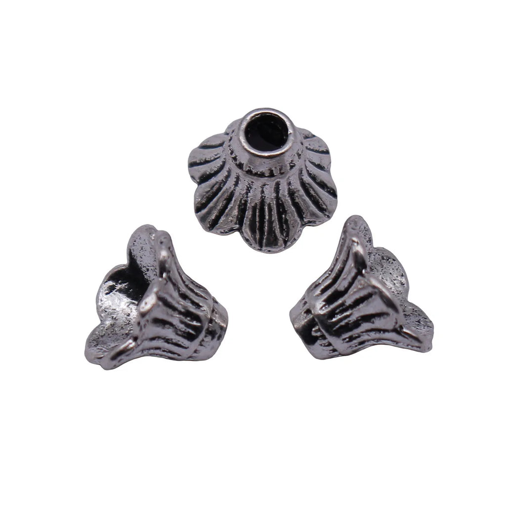 12x11x8mm 1.1g Antique Silver Zinc Alloy Trumpet Flower Bead Cap Flower Spacer Findings for DIY Jewelry