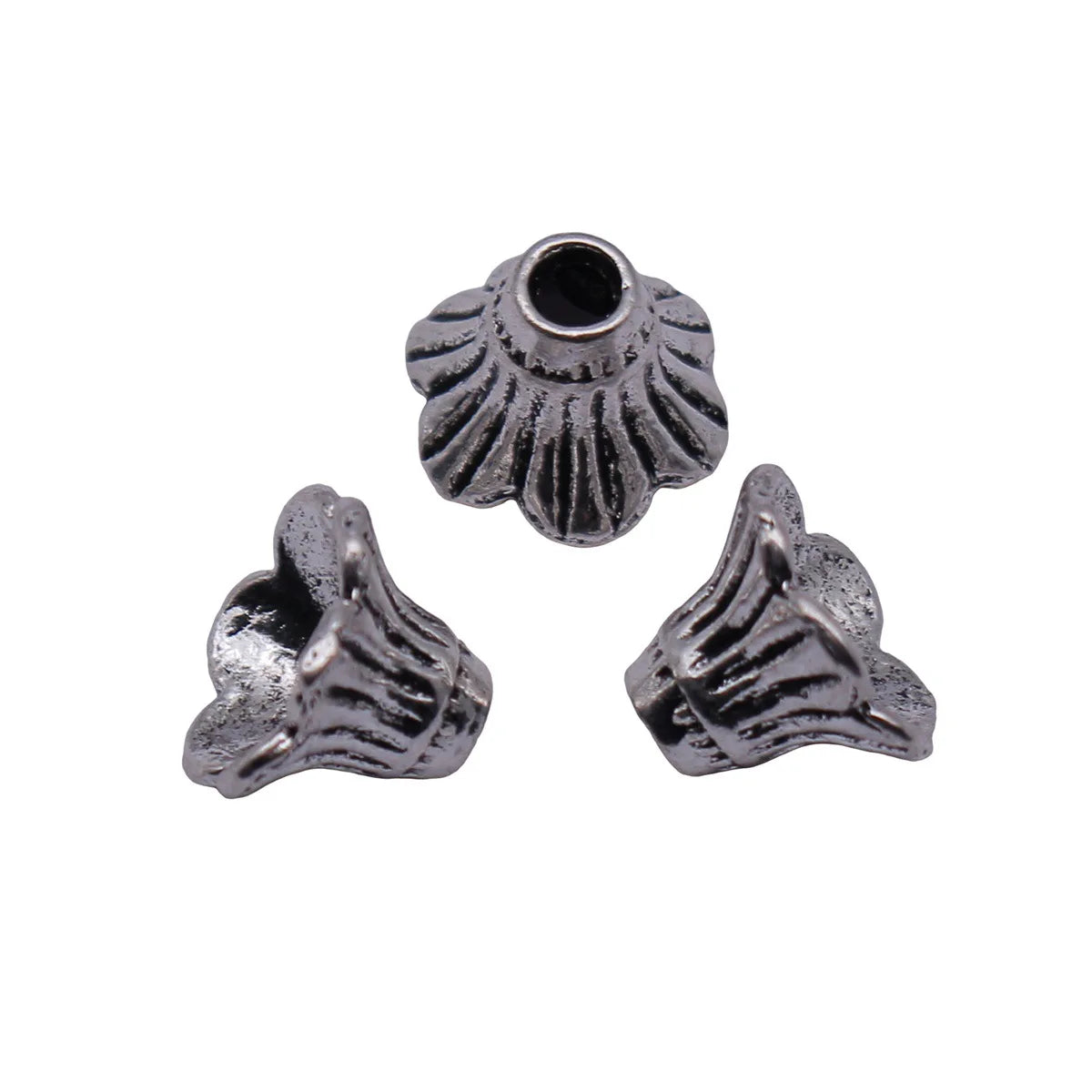 12x11x8mm 1.1g Antique Silver Zinc Alloy Trumpet Flower Bead Cap Flower Spacer Findings for DIY Jewelry