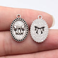 23x16mm 2g Antique Silver Zinc Alloy Bow Oval Tag Butterfly Charm Pendant for DIY Necklace Bracelet Making