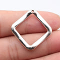 31x31mm 2.6g Multicolor Zinc Alloy Hollow Diamond Charm Pendant for DIY Earrings Necklace Making