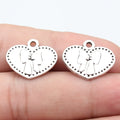 19x16mm 1.5g Antique Silver Zinc Alloy Bowknot Heart Butterfly Charm Pendant for DIY Jewelry Making