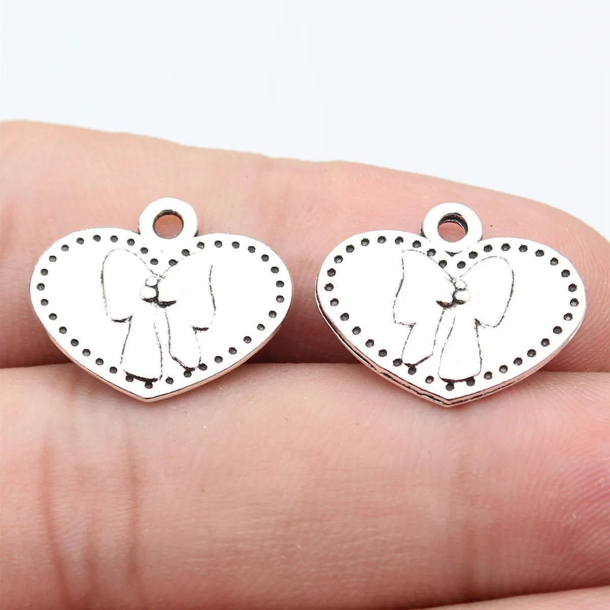 19x16mm 1.5g Antique Silver Zinc Alloy Bowknot Heart Butterfly Charm Pendant for DIY Jewelry Making