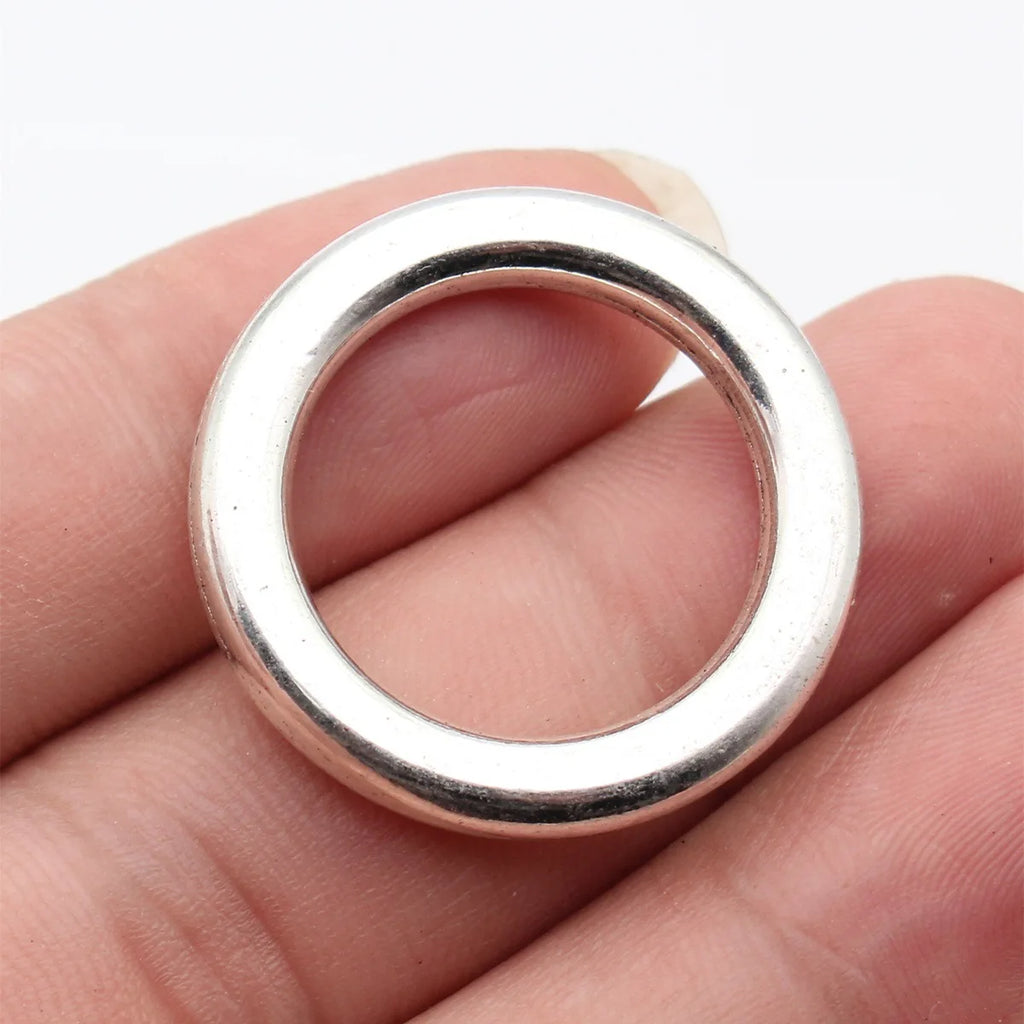 32x32x4.2mm 9.7g Antique Silver Zinc Alloy Round Ring Connector Charm Jewelry Findings for DIY Bracelet Making