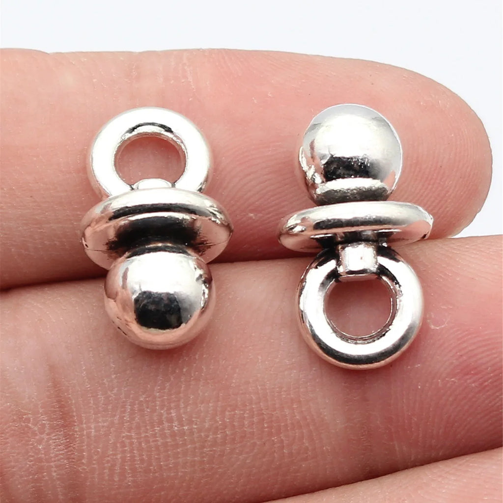 21x12x12mm 4.6g Antique Silver Zinc Alloy 3D Baby Pacifier Charm Pendant for DIY Jewelry Making