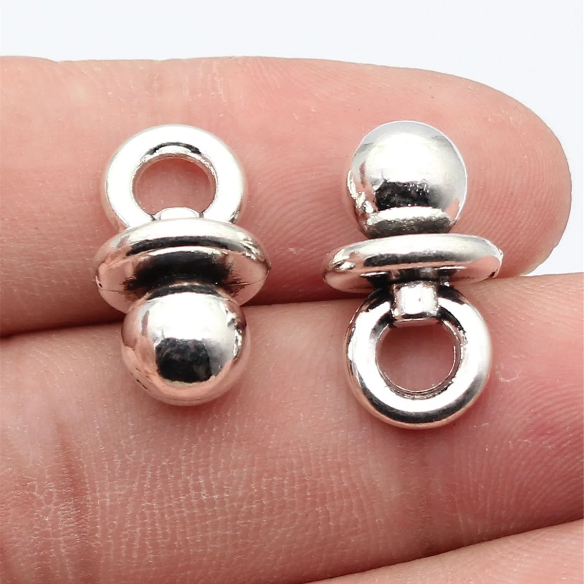 21x12x12mm 4.6g Antique Silver Zinc Alloy 3D Baby Pacifier Charm Pendant for DIY Jewelry Making