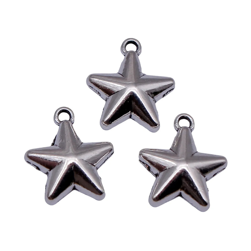 14x12mm 0.52g Antique Silver Zinc Alloy Star Charm Pendant for DIY Necklace Bracelet Jewelry Making